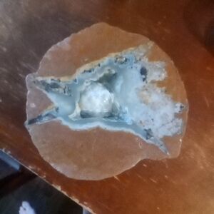 Unique Geode Slice with Blue and Brown Tones